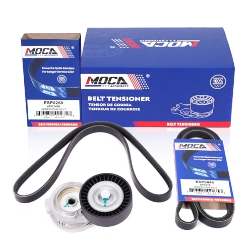 MOCA Serpentine Belts w/Tensioner Assembly Compatible with 03-10 for Chrysler PT Cruiser 2.4L, 03-05 for Dodge Neon 2.4L 2429CC 148Cu. in. l4 Gas DOHC