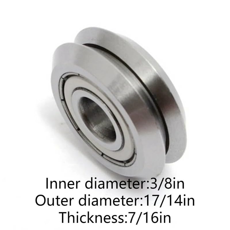 2PCS V/W-Groove Rail Bearing 3/8x17/14x7/16in W2-2RS P0 Linear Guide Roller