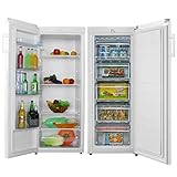 Cookology Tall Upright Fridge & Freezer Pack in White, 55 x 142cm tall, Side-by-Side