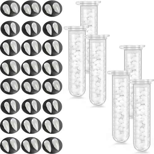 Tavery 24 Pairs Vampire Teeth for Cosplay-4 Size Fake Fangs with 6 Tube Solid Adhesive for Halloween Props Anime Party Dress Up Costume Masquerade Accessory Gift for Christmas Party