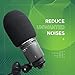 AT2020 Pop Filter by Vocalbeat - Audio Technica AT2035 Condenser Mic Foam Windscreen from Quality Sponge Material - Mic AT2020 USB Pop Windscreen Filters Recording and Background Noises - Black Color
