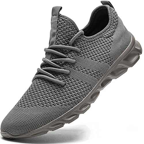 Damyuan Mens Lightweight Athletic Running Walking Gym Shoes Casual Sports Shoes Fashion Sneakers Walking Shoes Dark Grey #TOP6