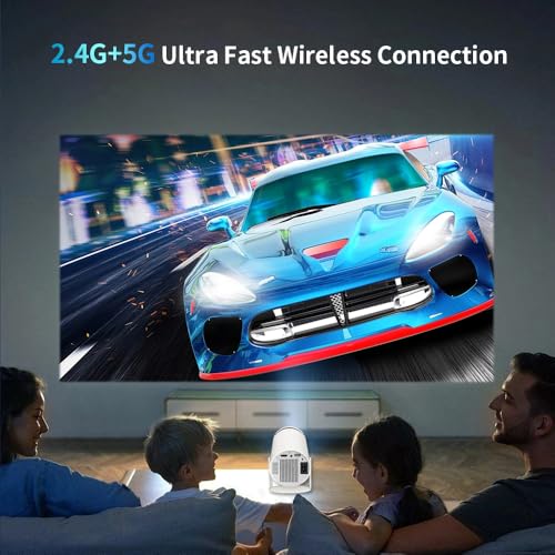 Game Projector with Android 13, 5G WiFi & Bluetooth 5.3, 4K 1080P Portable Projector, 350 ANSI Lumens, Auto Focus & Keystone, 180° Rotatable for Home Theater, Outdoor, and Gaming - Image 9