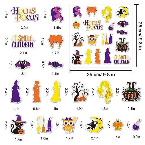 Anydesign A2394 36Pcs Halloween Hocus Pocus Thick Gel Clings Crazy Witches Window Gel Decals Stickers Reusable I Smell Children Window Clings For Halloween Home Classroom Window Decals Party Supplies Gift thumb #4