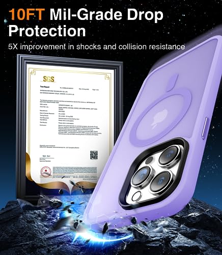 Anti rayures coque iPhone 12 Pro MagSafe violette fini mat sans traces de doigts