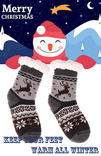 Image of MOGGEI Girls Slipper Fuzzy Socks Kids Boys Fluffy Fleece Lined Warm Plush Sherpa Winter Child Home Socks