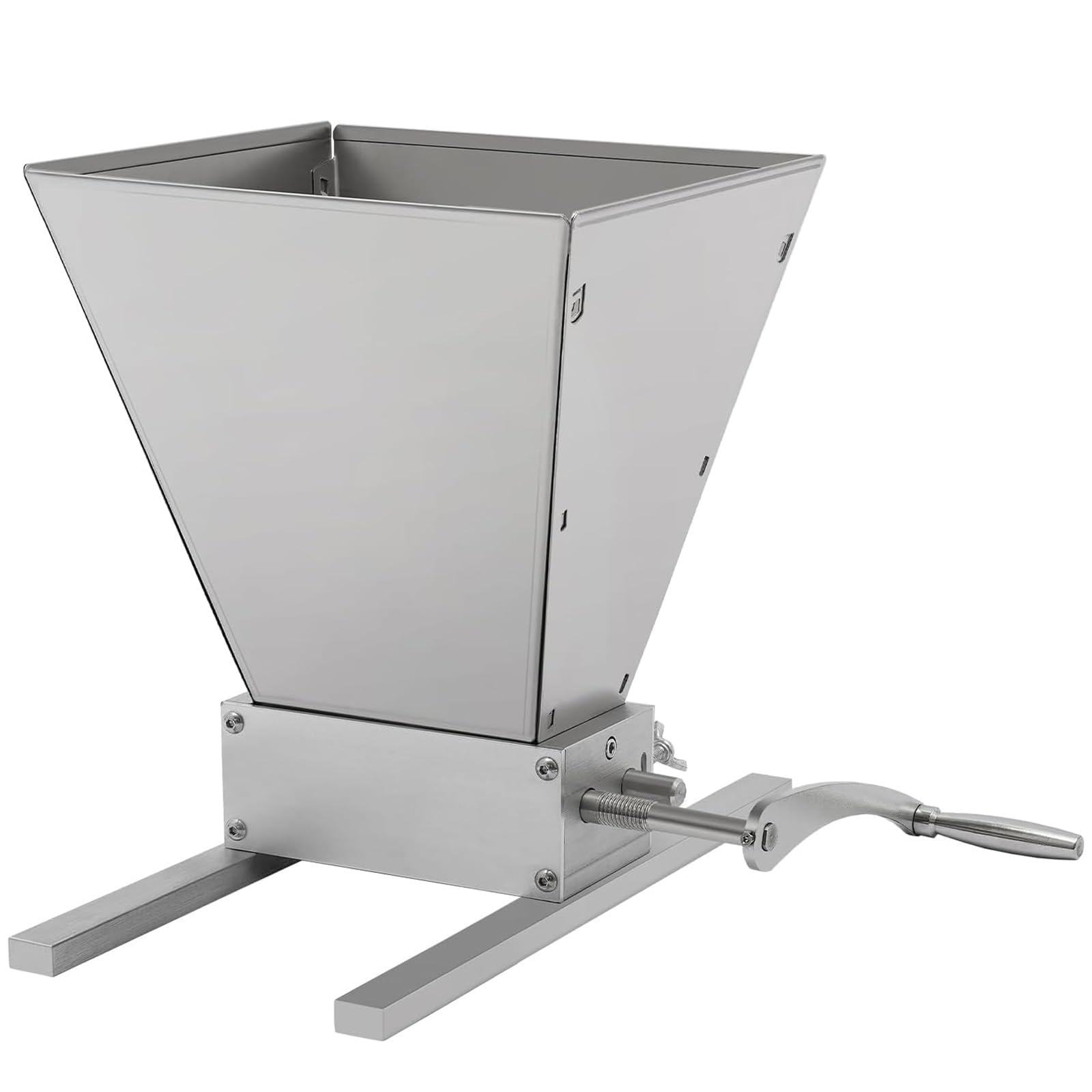 GYKOZY Manual Malt Mill Crusher - Stainless Steel Adjustable Grain Grinder with Hand Crank for Milling Barley and Wheat