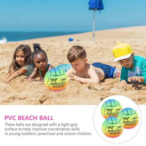 3 Stück Kinderball,5.11 Zoll Regenbogen Ball Kinder Aufblasbare Bälle Pool für Strand Und Poolspiele Schulhofspiele