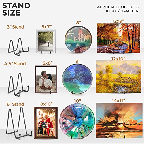 Image of TR-LIFE Plate Stands for Display - 6 Inch Plate Holder Display Stand + Metal Frame Holder Stand for Picture, Decorative Plate, Book, Photo Easel (2 Pack)