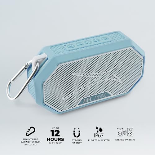 Image of Altec Lansing Portable Bluetooth Speaker HYDRAMINI 2.0, IP67 Waterproof, Portable, 12h Playtime, Wireless Pairing, USB-C Quick Charge, Magnetic Bluetooth Speaker, Voice Assistant Integration