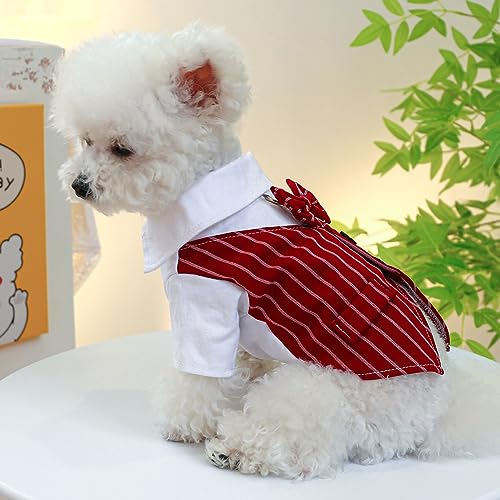 Camisa de Boda para Perro HDKUW Tuxedo Formal M Borgoña miniatura 6