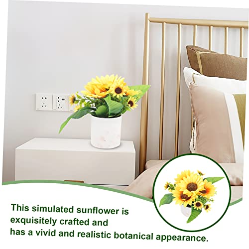 OSALADI 2 Stück Eingetopfte Sonnenblumen-Bonsai-Zimmerpflanzen Sonnenblumenpflanzen Grünpflanzen Kunststoffblumen – Bild 10