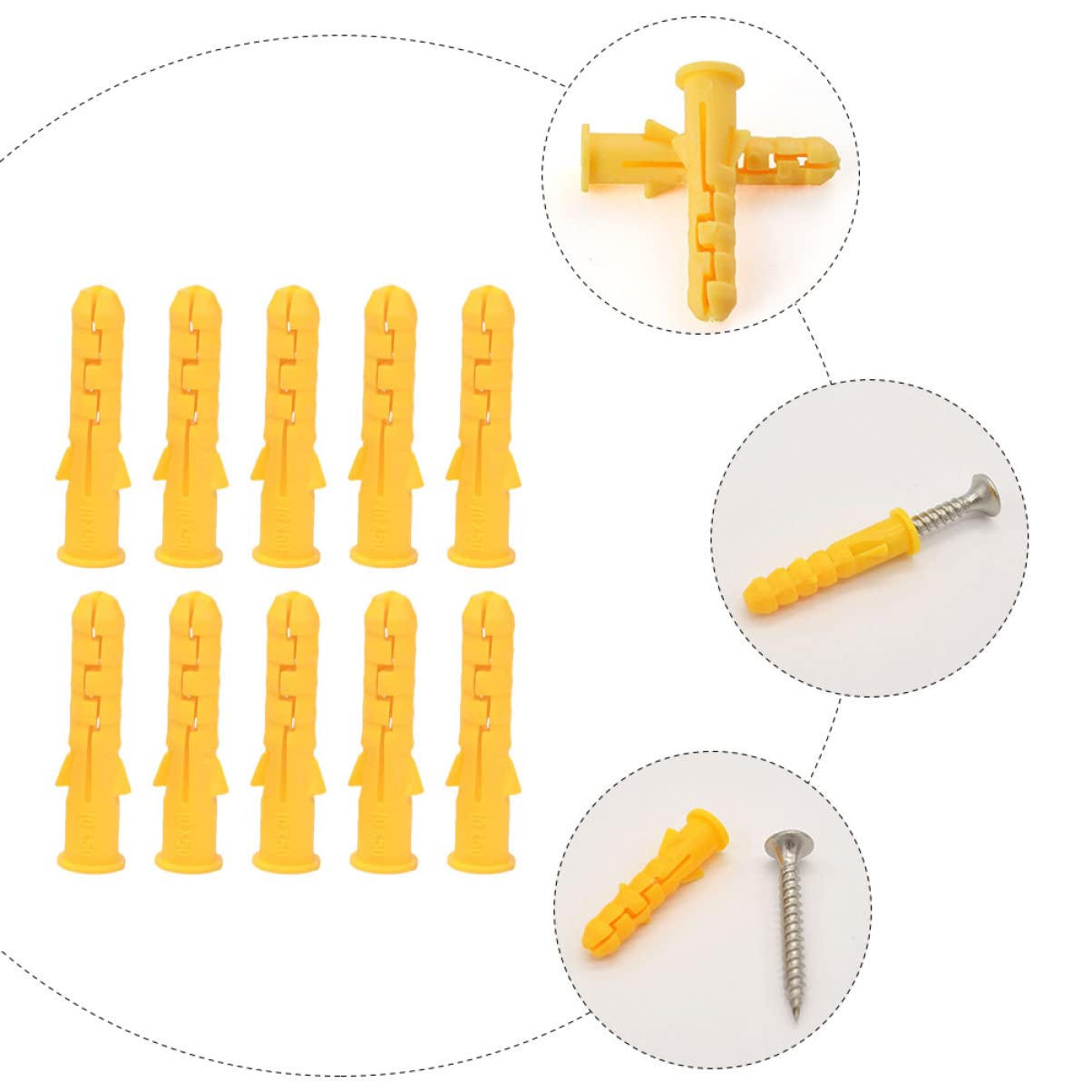 Dadi e bulloni, set di dadi e bulloni, tubo di espansione da 200 pezzi Tasselli for viti in plastica Kit di riparazione for cartongesso Kit bulloni di ancoraggio in plastica Viti