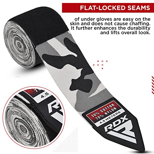 Rdx Boxing Hand Wraps Elasticated Mma Inner Gloves Fist Protector 4.5 Meter Bandages Mitts, , Gray #TOP5