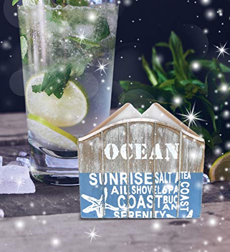 CoTa Global Aqua Sky Wooden Napkin Tissue Holder, 4.75″L x 2.3″W x 4″H Rustic Handcrafted Starfish Coastal Kitchen Organizer Unique Grey Centerpieces - Beach Sea Life Themed Home Accent Accessories - Image 6