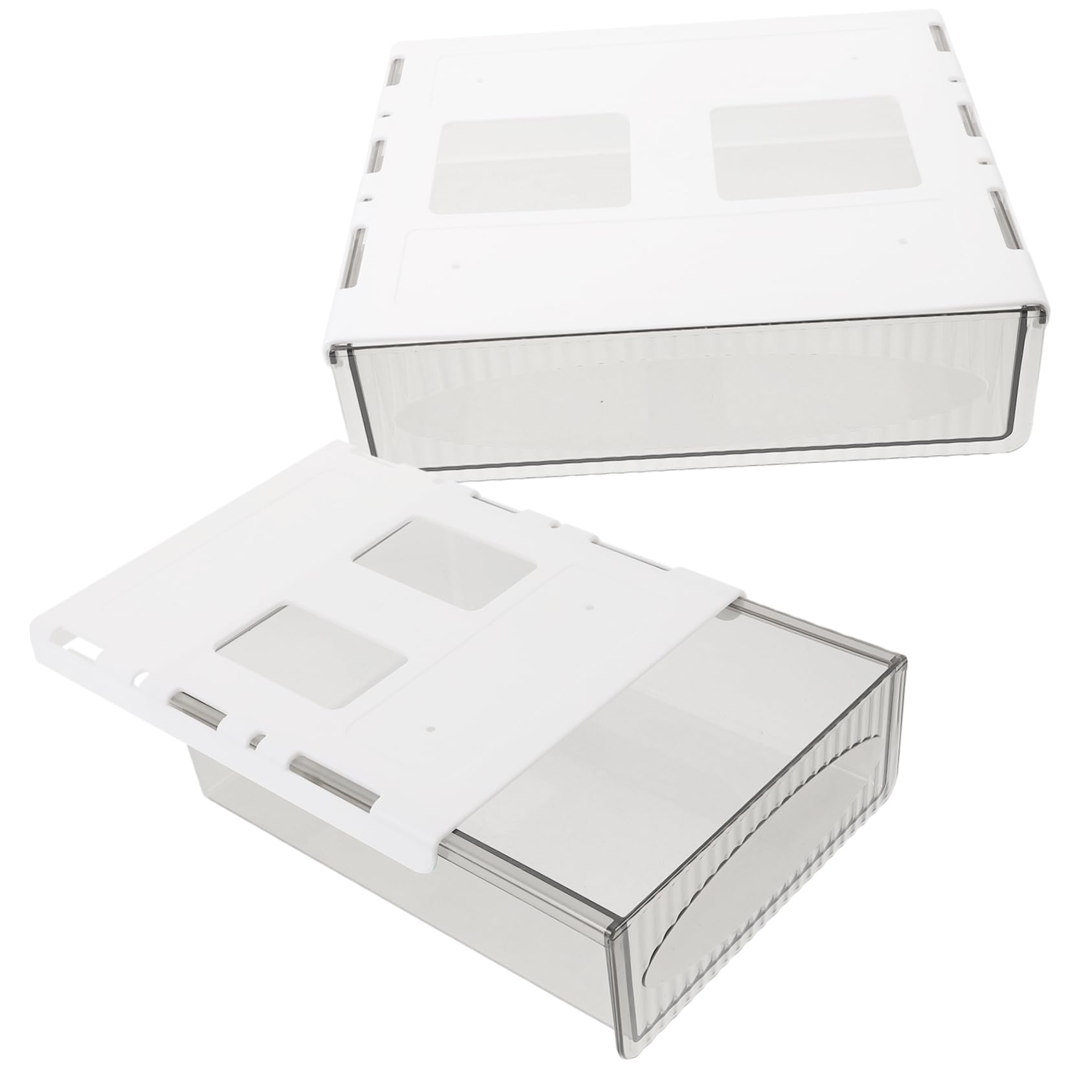 Homoyoyo 2pezzi Sotto Scrivania Organizzatore da Ufficio in Plastica Resistente Cassetto Nascosto per Riporre Cancelleria Cosmetici Strumenti Libera Spazio Sul Tavolo