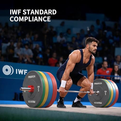 PROIRON Olympic Bumper Plates, 2" Solid Rubber Weight Plates for Barbell Strength Training and Weight Lifting, 5kg 10kg 15kg 20kg 25kg, Single or Pair - Image 6