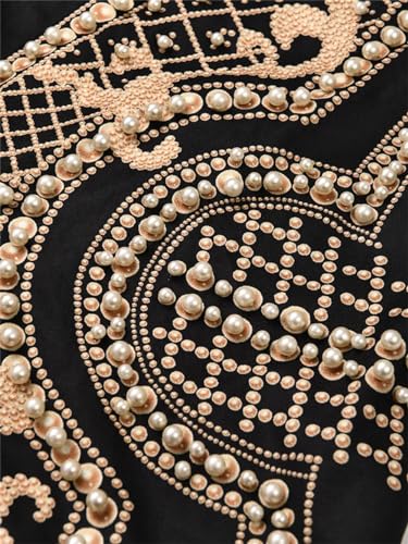 Women White Pearl Nailed Formal Blazer V-Neck Long Sleeve Loose Fit Jacket Spring Autumn 20233