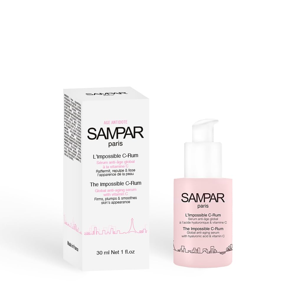 Sampar - L’Impossible C-Rum - Anti-rides + Anti-taches + Hydratation + Fermeté + Éclat du teint - Concentre 5 Actions Anti-âge - Flacon 30 ml
