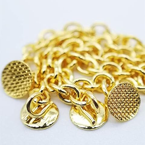 10 Packs Sino Dental Group Orthodontic Braces Eruption Appliance With Traction Chain,Gold/Sliver, Round/Retangular Base (Round, Golden) Cover