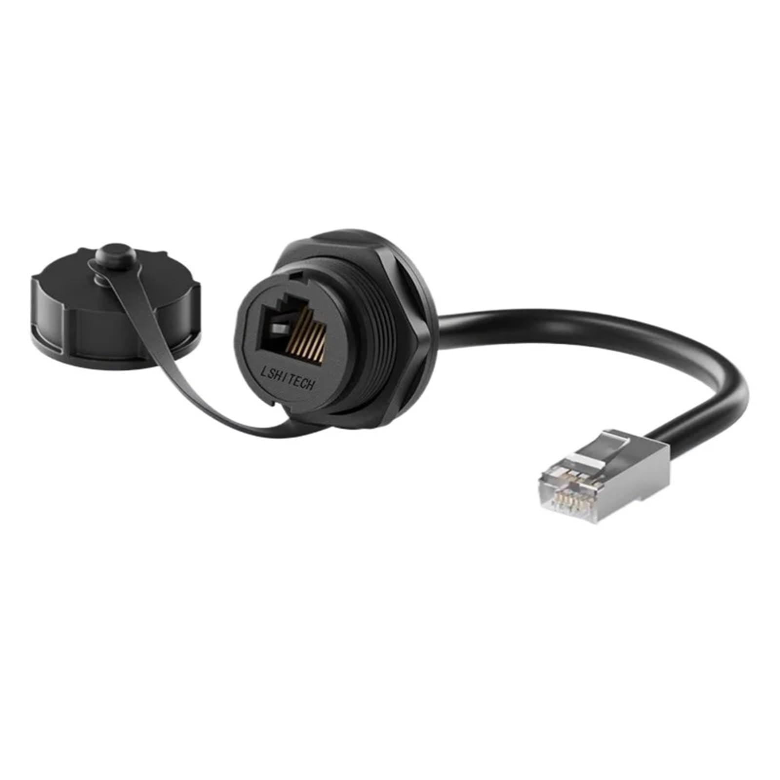 Adaptateur de connecteur Ethernet RJ45 étanche LR25 M25.2 femelle vers mâle, montage sur panneau, taille du trou: 25,2mm, étanche IP65(0.5m)