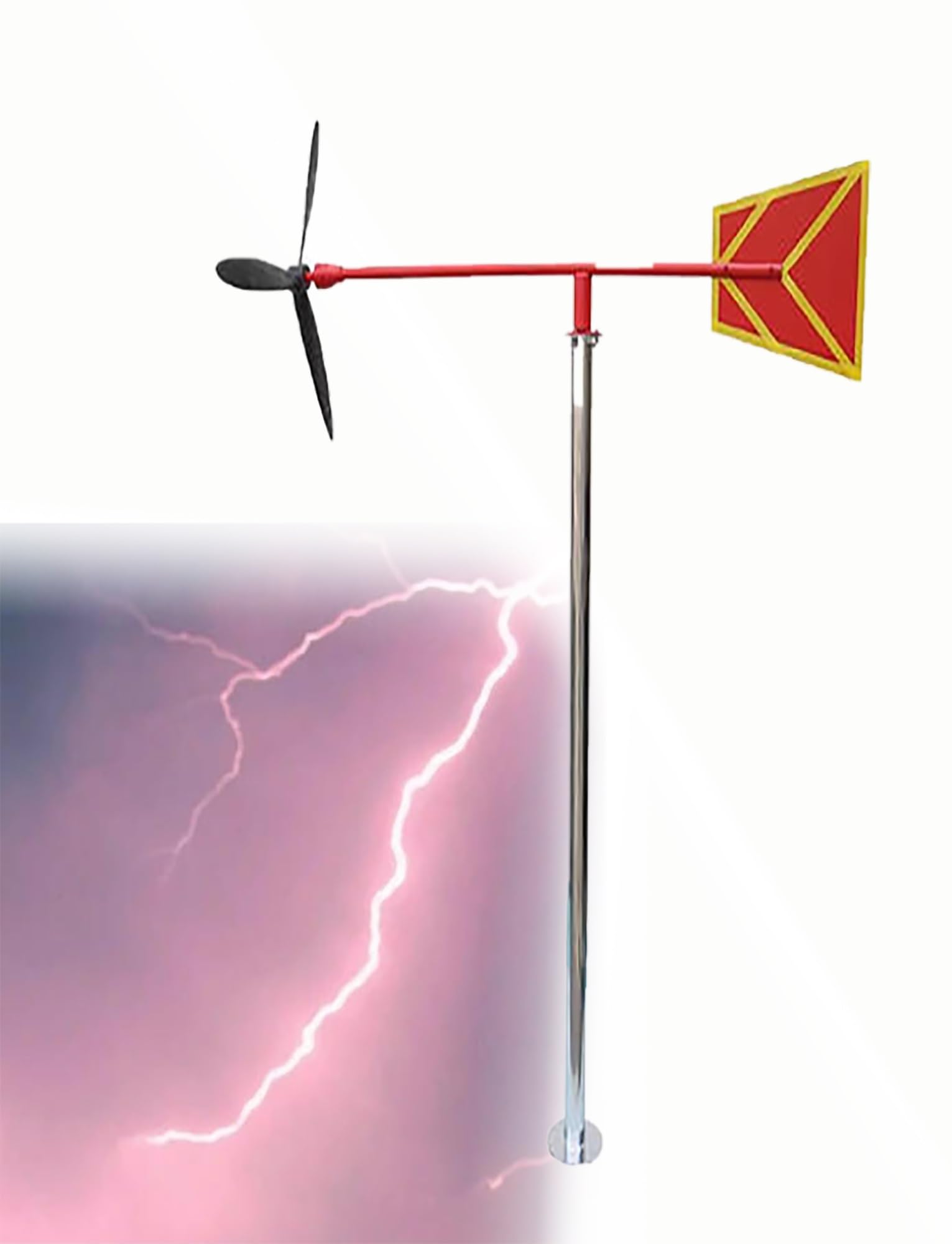 Veleta para exteriores montada en el techo reflectante con luz nocturna de 78,8 pulgadas