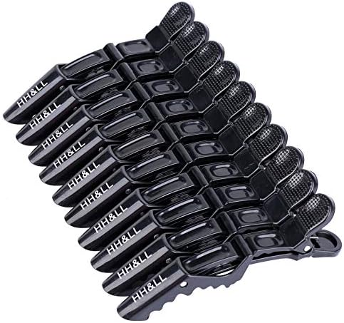Hair Clips for Women and Girls by HH&LL – Wide Teeth & Double-Hinged Design – Alligator Styling Sectioning Clips of Professional Hair Salon Quality - 10Pack