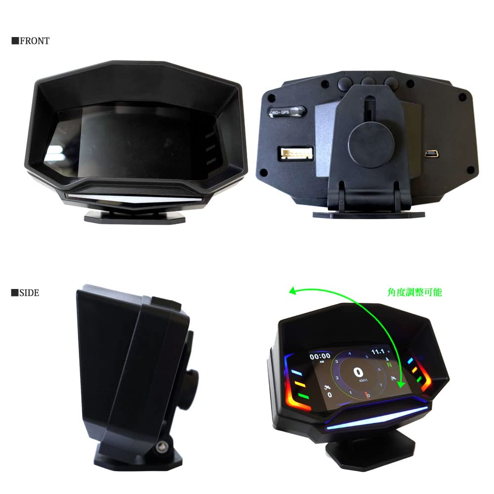 Amazon.co.jp: OBD2 マルチメーター タコ メーター ブースト計 HUD