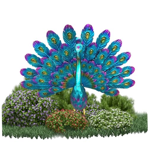 Ornements de Jardin extérieurs de Paon de Paon Sculptures décoration Art des Oiseaux métal