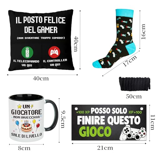 MerriBox Gaming Gifts for Men Boys Teens Gaming Accessories for Room Gaming Stuff with Funny Gaming Socks Cushion Cover Gaming Cup Hanging Door Sign Gamer Room Decor — photo 5