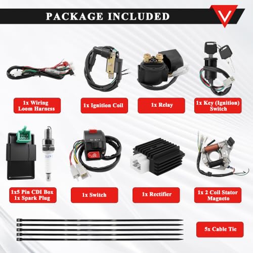 Image of PRO BAT Full Electrical Wiring Harness Assembly Kit for 110cc 125cc ATV | with Magneto Stator CDI Coil for Quad Bike 4 Wheeler Baja SunL Taotao JCL Buyang Coolster