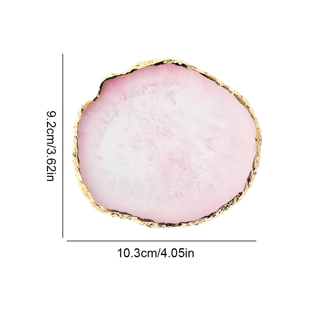 Resin Nail Art Palette, Nail Painting Mixed Color Palette, Gold Edge Nail Gel Color Makeup Display Board Nail Art Display Cosmetic Mixing Tools, Makeup Mixing Palettes Round