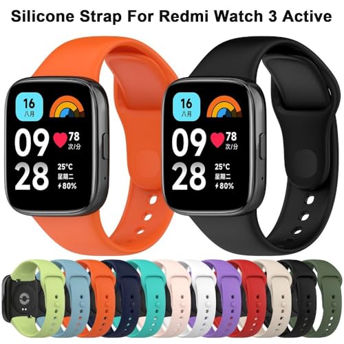Image of Bands for Redmi Watch 3 ACTIVE Smartwatch Only, Soft Silicone Replacement Straps for Men & Women Comfort and Flexible Strap (Not for Watch 3)