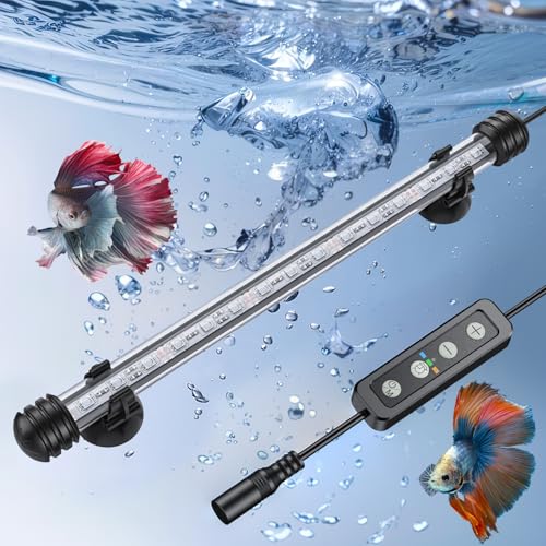 Image of Pawfly 3 W Aquarium LED Light 11 Inch Underwater Fish Tank Light with Timer Auto On /Off Fish Tank Background Lights with 8 Lighting Modes Submersible Multi-Colored Tube Lights for Decoration