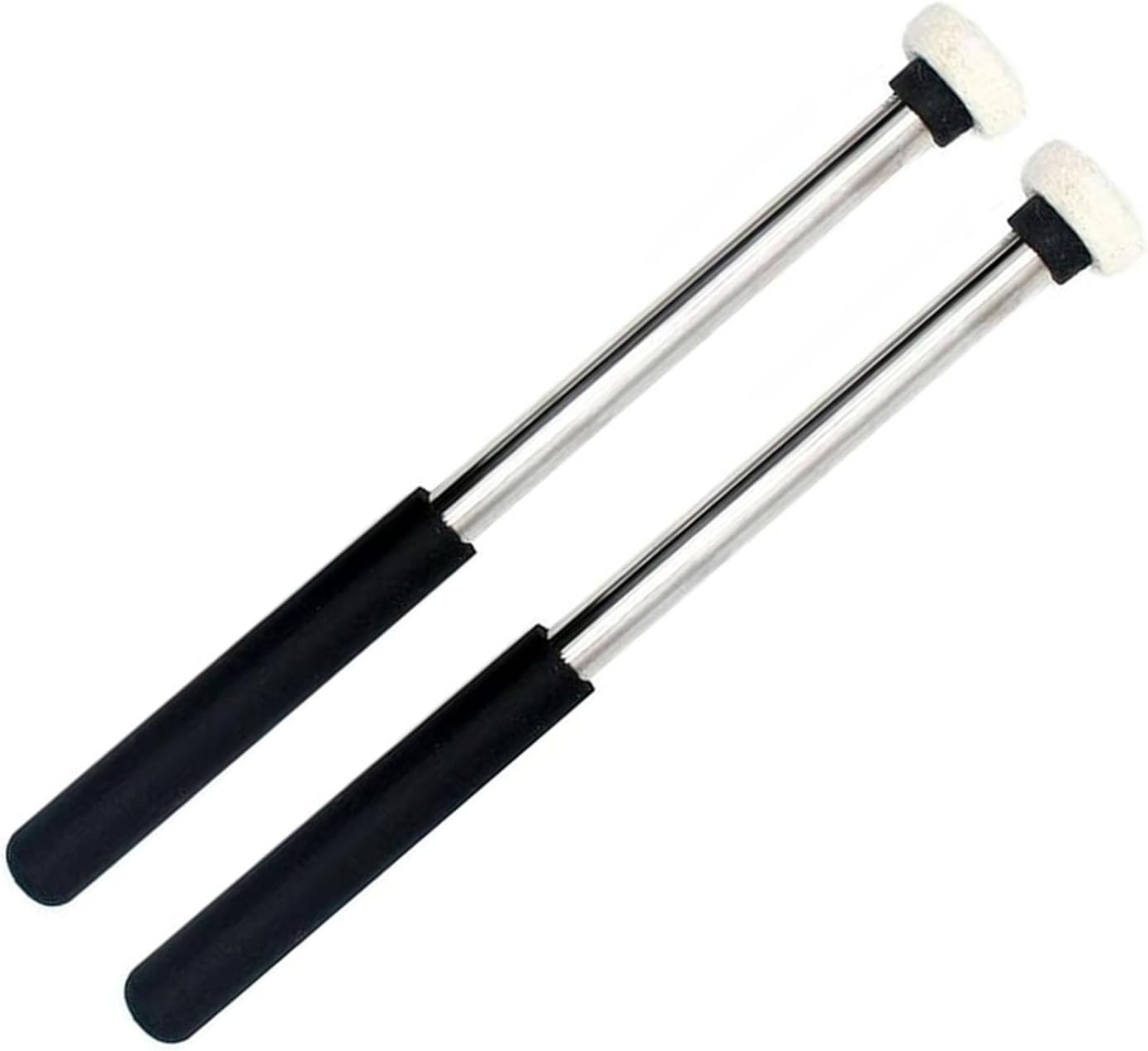 4 Pair Steel Tongue Drum Mallets with Storage Bag, 2 Pair Rubber Head Wood Glockenspiel Sticks, 1 Pair Steel Head and 1 Pair Felt Head Metal Percussion Sticks Hammer for Bell Xylophone Chime