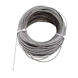 TOPBATHY Outdoor Clothesline Stainless Steel Long Roll Laundry Clothes line Drying Rope 50 Meters Hard Sturdy Steel Wire for Home