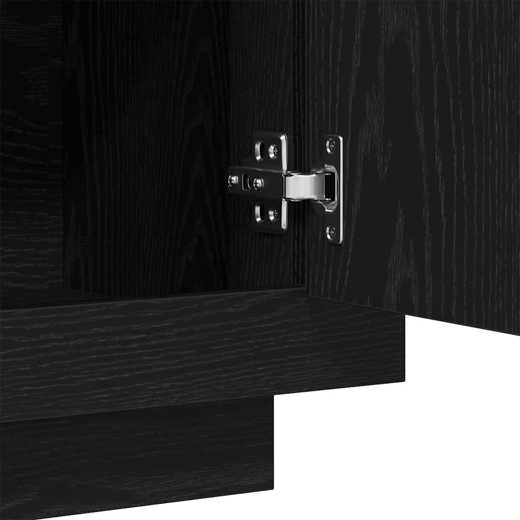 vidaXL Credenza Rovere Nero 80 x 40 x 75 cm Legno Multistrato, Credenza Moderna, Mobile Rettangolare, Arredamento Chic, Soluzione per Salotto, Cabinet Funzionale