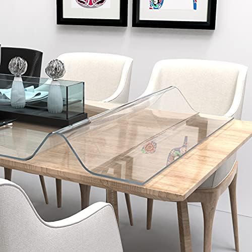 ETECHMART 42 x 72 Inch Clear PVC Table Cover Protector, 2mm Thick Custom Plastic Desk Pad, Waterproof Vinyl Table Top Protector Mat for Coffee Table, Dining Table, Writing Desk