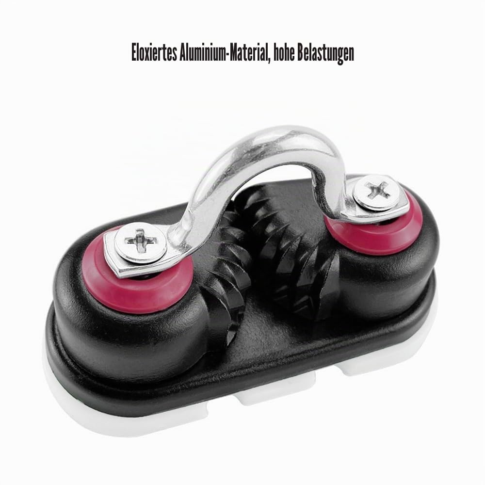 MiOYOOW 2 Stück Nockenklampe, Marine Kugellager Nockenklampen Fairlead, Maximaler Leinendurchmesser 15mm, Kajak Aluminium Nockenklampe für Segelboot, Kajak, Boot, Kanu