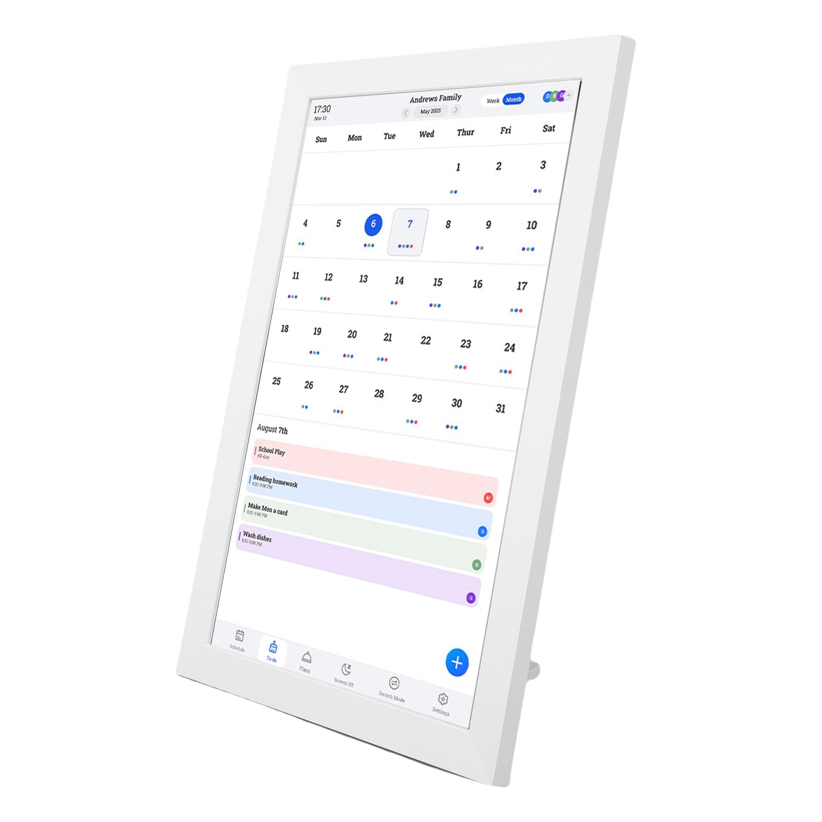FTVOGUE Calendario Digitale Intelligente da 10,1 Pollici, Pianificatore Familiare con Schermo LCD IPS con Display Touch per le Faccende Quotidiane e la Gestione delle attività