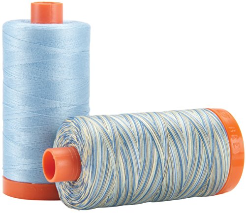 Aurifil Mako Cotton Thread Solid 50wt 1422yds Robins Egg, robin's egg blue - Image 2