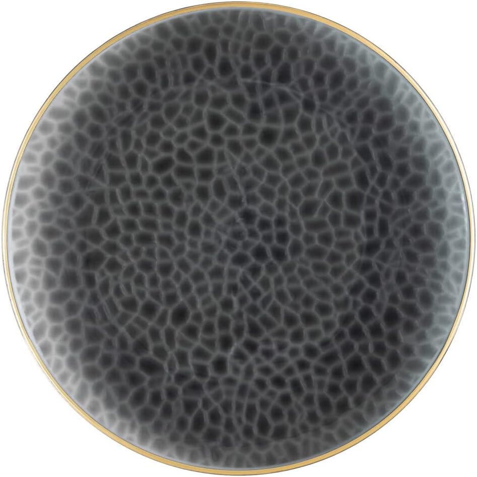 Black Transparent with Gold Rim Hammered Chargers - 13" - Case Pack of 48 - For Weddings, Parties & Events