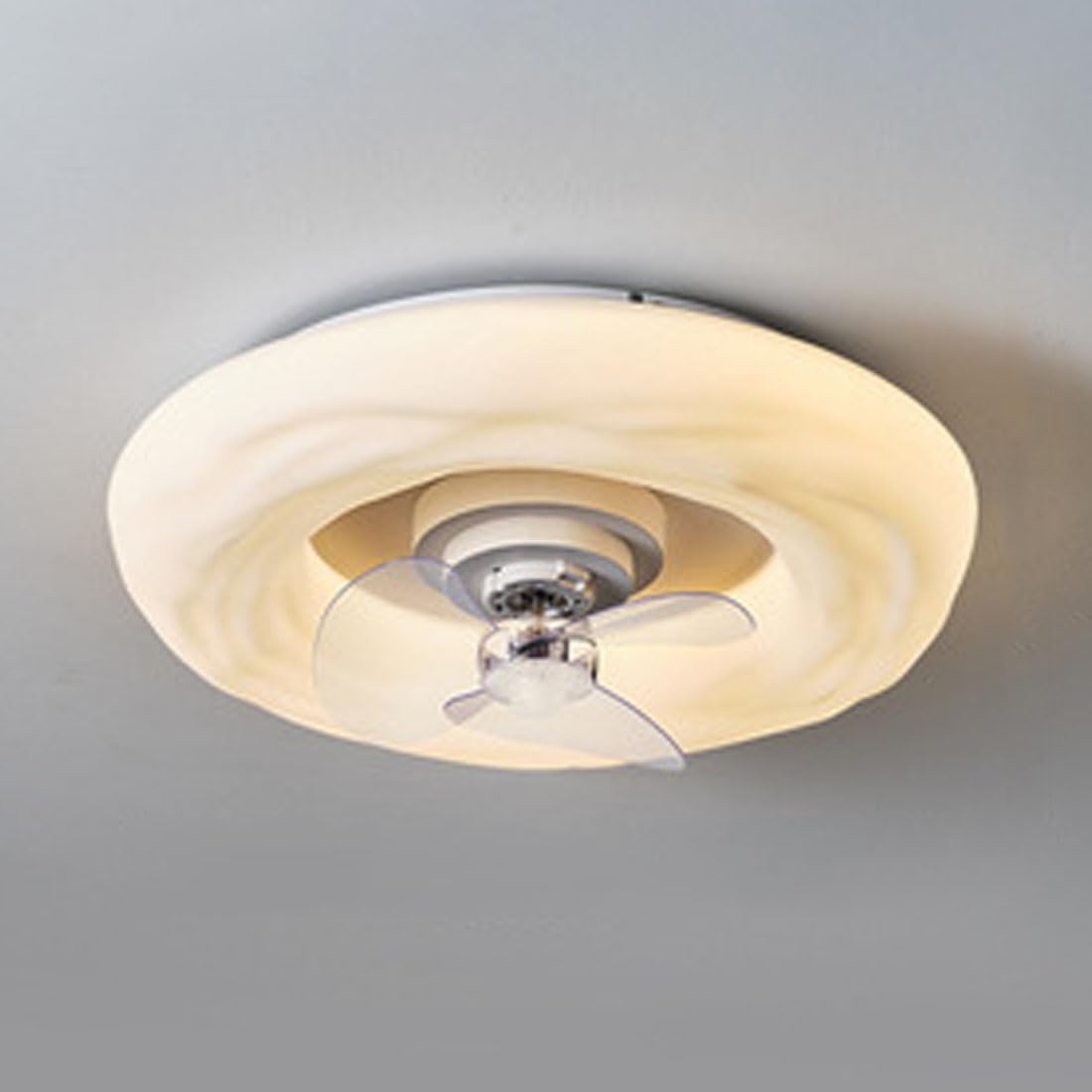 KXEcoLife Creative cream style ceiling lamp, LED Nordic modern cookie chandelier, warm bedroom simple study dining room lamp,fan lights