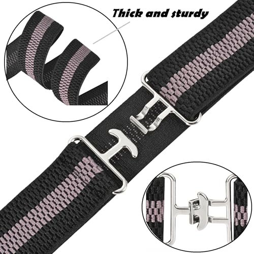 1.5 inch Elastic Equestrian Belt with Surcingle Buckle, Horses Belt with Good Luck Key Strap for Horseback Riding Sports3
