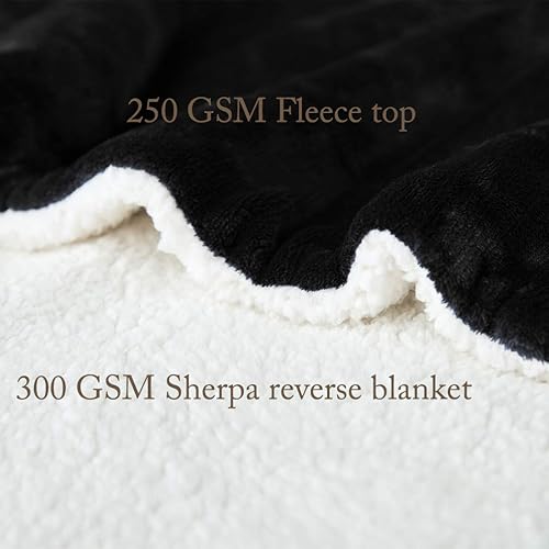 Miniatura 6 de LBRO2M Manta de cama de forro polar sherpa, tamaño individual, súper suave, afelpada, cálida, acogedora, de microfibra esponjosa, manta reversible