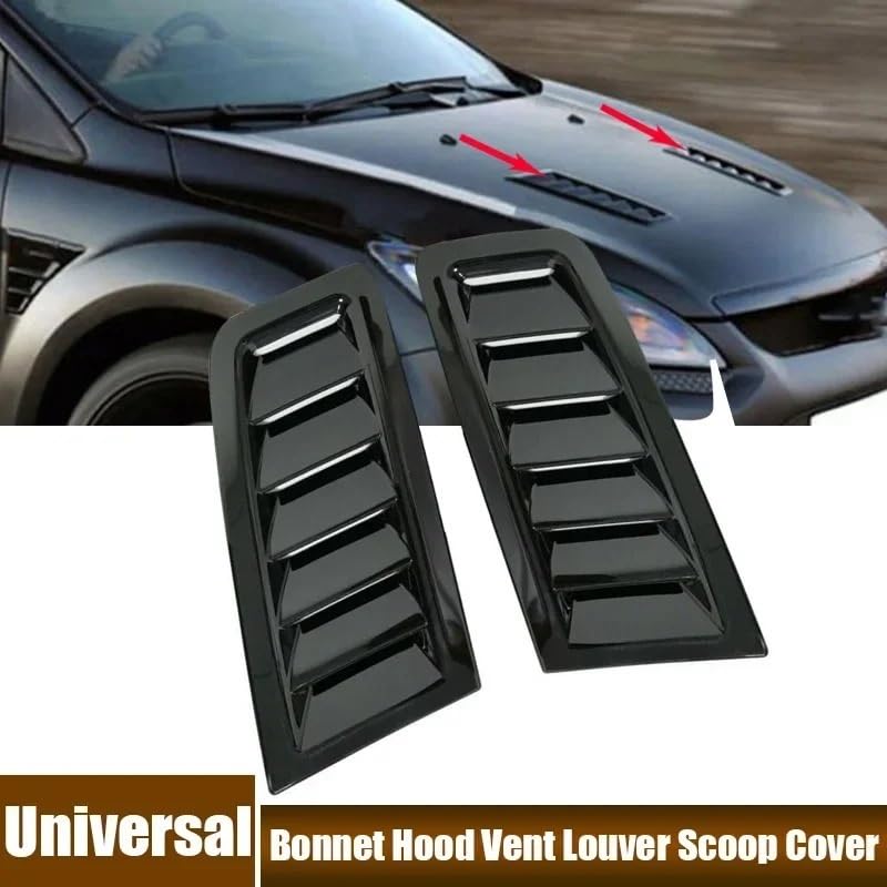 Entrada de aire universal coche para refrigeración y decoración de capó, juego de 2 piezas 2