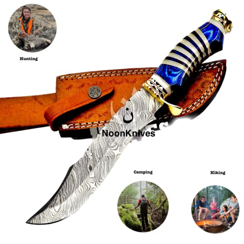 image for NoonKnives : Hand Made Damascus Steel Collectible Bowie Knife & Handle