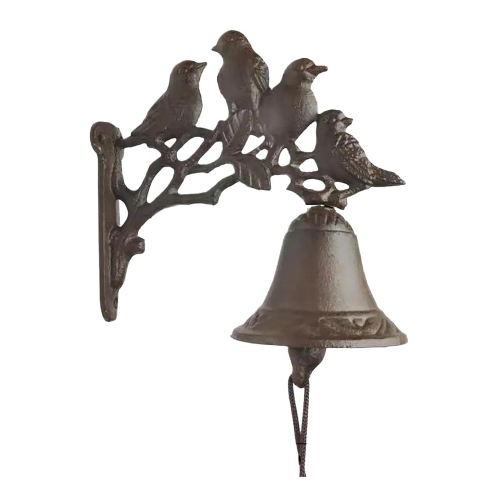Cast Iron Bell Vintage Doorbell Garden Cast Iron Plain Welcome Entrance Wall Bell Door Knocker Porch Decorative(Color 02)