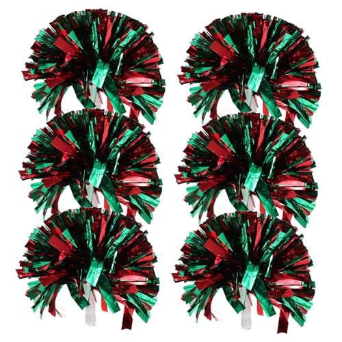 Balacoo Hand-cranked Cheer Poms 6pcs Pe Material for Cheerleading Dance Events School Performances