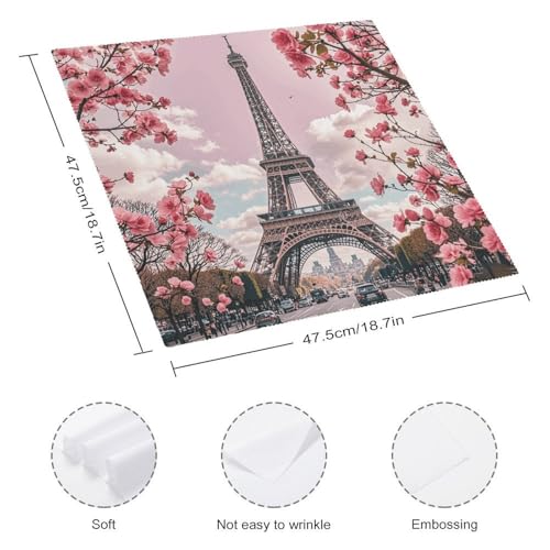 Servilletas de tela cuadradas de poliéster Floral 47.5x47.5 cm miniatura 2